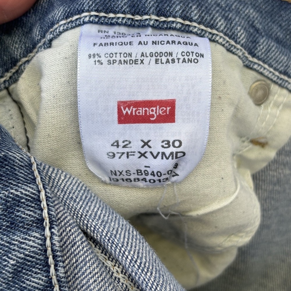 Wrangler Five Star Premium Denim Jeans Mens 42x30 Blue Straight Leg 97FXVMD - Picture 4 of 8